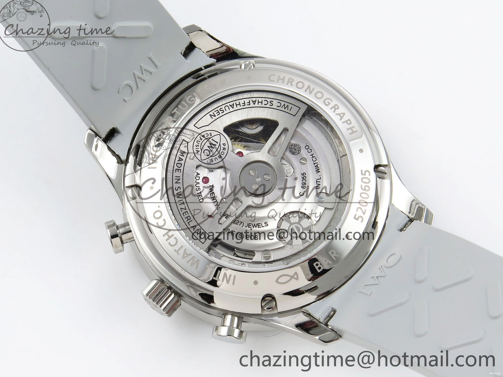 MIROTIME 0403 Portuguese Chrono IW3716 Z+F 1:1 Best Edition White Dial on Gray Rubber Strap A WrinkleFree 7014